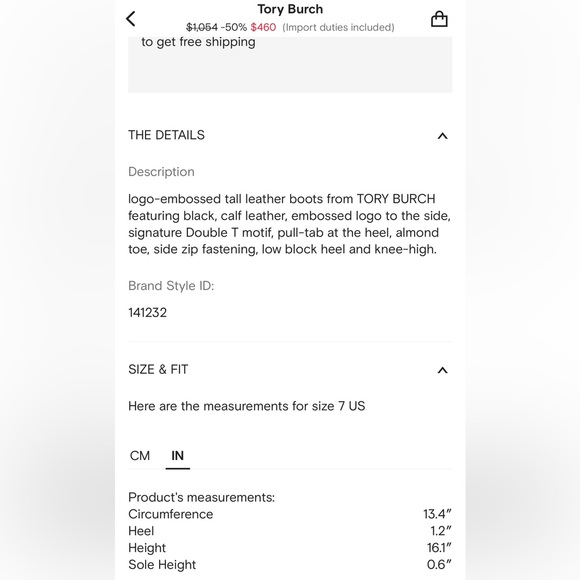 NWOB Tory Burch tall black embossed riding boot 7 - Picture 12 of 12